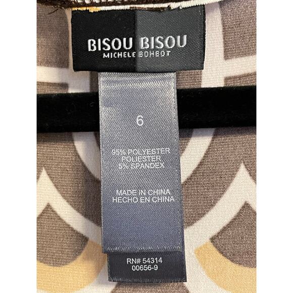 Bisou Bisou 90s Retro Geo-print True Wrap Dress size 6 - Picture 7 of 10